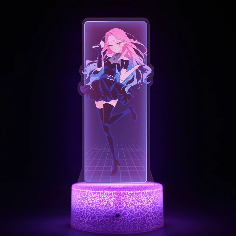 Alien Stage 3D LED Illusion Night Light - 16-Color Remote Control Acrylic Lamp - ALNST Till Mizi Ivan Stage Performance & Cute Onesie Desk Mascot
