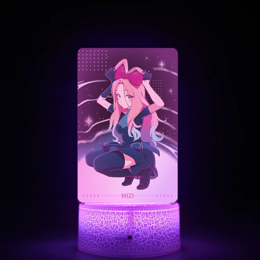 Alien Stage 3D LED Illusion Night Light - 16-Color Remote Control Acrylic Lamp - ALNST Till Mizi Ivan Stage Performance & Cute Onesie Desk Mascot