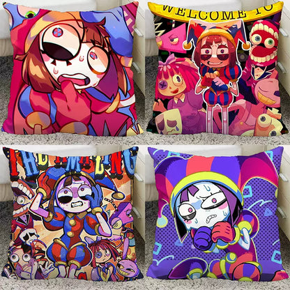 The Amazing Digital Circus Throw Pillow Cases - TADC Pomni & Jax Decorative Cushion Covers - Soft HD Print Pillowcases for Sofa & Bedroom Decor - Multiple Styles