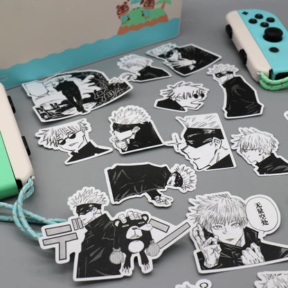 Anime Manga Stickers - B&W JJK & More Figures Pack