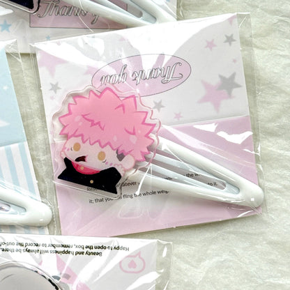 Jujutsu Kaisen Chibi Hair Clips - Pastel Sorcerer Side Bangs Barrette 6-Piece Set