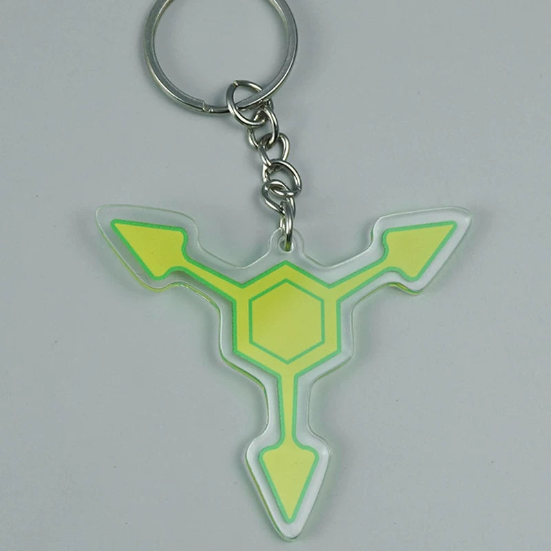 Murder Drones Absolute Solver Acrylic Keychains - MD Uzi (Purple), Cyn (Yellow) & Doll (Red) Inspired Charms - Multi-Color AS Symbol Bag Pendants - Indie Animation Fan Collectibles