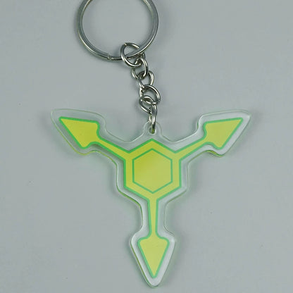 Murder Drones Absolute Solver Acrylic Keychains - MD Uzi (Purple), Cyn (Yellow) & Doll (Red) Inspired Charms - Multi-Color AS Symbol Bag Pendants - Indie Animation Fan Collectibles