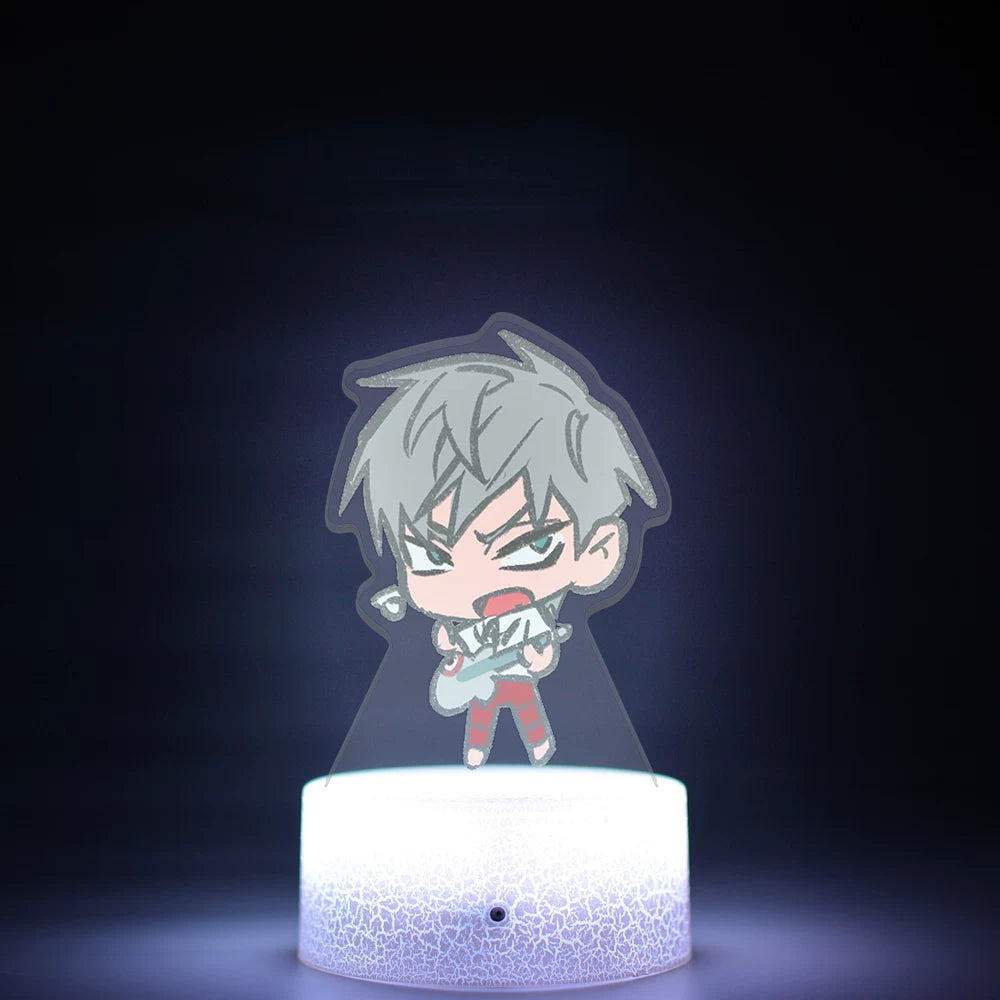 Alien Stage 3D LED Illusion Night Light - 16-Color Remote Control Acrylic Lamp - ALNST Till Mizi Ivan Stage Performance & Cute Onesie Desk Mascot