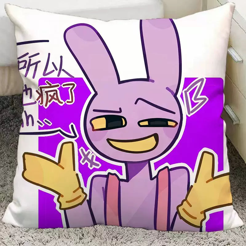 The Amazing Digital Circus Throw Pillow Cases - TADC Pomni & Jax Decorative Cushion Covers - Soft HD Print Pillowcases for Sofa & Bedroom Decor - Multiple Styles