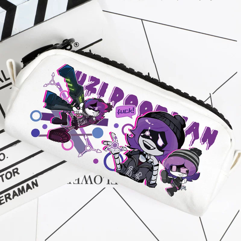 Murder Drones Large Capacity Pencil Case - TADC Uzi, Serial Designation N, V, J Stationery Bag - Cute Anime Pen Pouch for School & Travel - Indie Animation Fan Gift