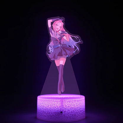 Alien Stage 3D LED Illusion Night Light - 16-Color Remote Control Acrylic Lamp - ALNST Till Mizi Ivan Stage Performance & Cute Onesie Desk Mascot