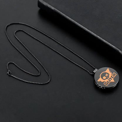 Murder Drones Quartz Pocket Watch - Absolute Solver Necklace & Glitch Logo Keychain - Sci-Fi Horror Anime Timepiece - Copper 9 Survival Gear
