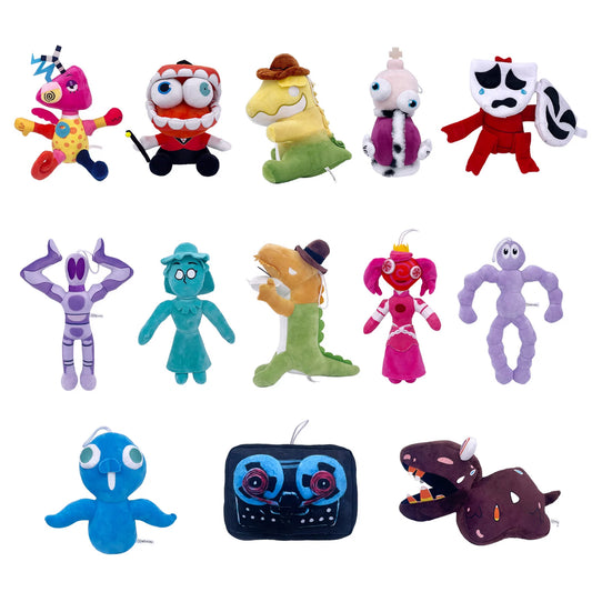 The Amazing Digital Circus Plushies - TADC Jax, Pomni, Caine, Gangle Stuffed Toys - Complete Character Collection - Indie Animation Merch - Soft Collectible Dolls for Fans & Kids