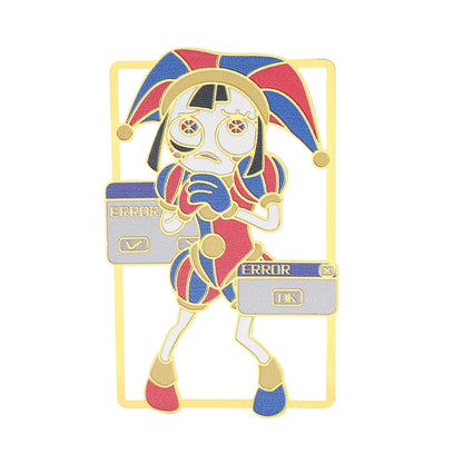 The Amazing Digital Circus Metal Bookmarks - TADC Enamel Page Clips - Jax, Pomni & Caine Gold-Tone Book Markers - Reading Accessories for Students & Bookworms