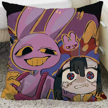 The Amazing Digital Circus Throw Pillow Cases - TADC Pomni & Jax Decorative Cushion Covers - Soft HD Print Pillowcases for Sofa & Bedroom Decor - Multiple Styles