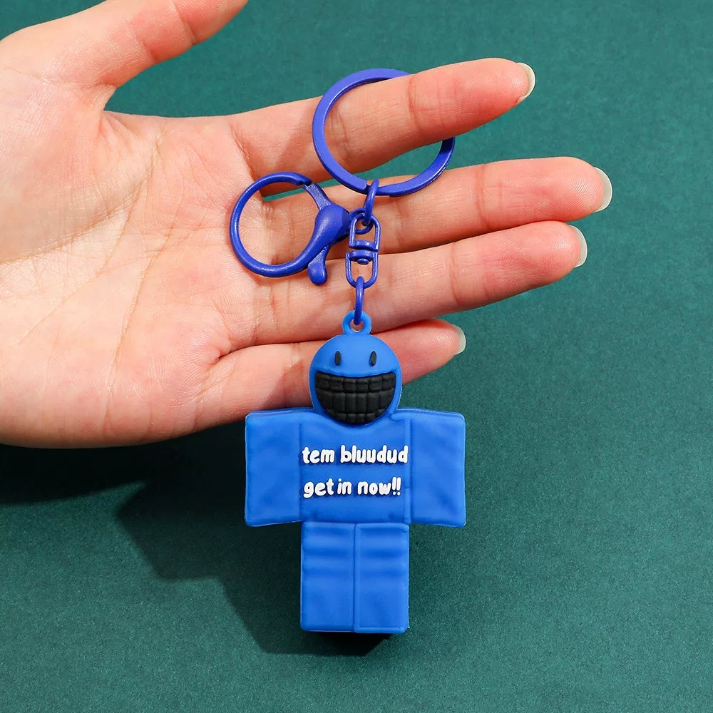 Forsaken Chance Roblox Hacker Myth Keychains - Team c00lkid & Bluudud 3D Silicone Charms - Retro Roblox Creepypasta Avatars - Blocky Aesthetic Bag Accessories for Fans