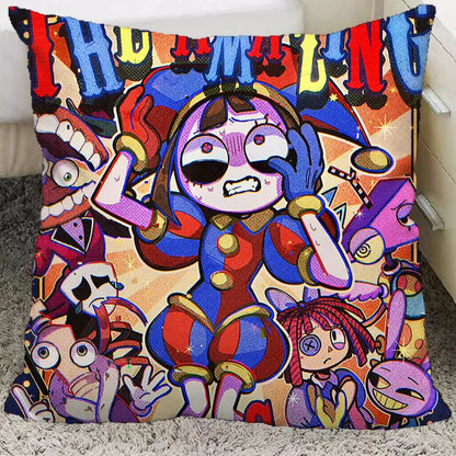 The Amazing Digital Circus Throw Pillow Cases - TADC Pomni & Jax Decorative Cushion Covers - Soft HD Print Pillowcases for Sofa & Bedroom Decor - Multiple Styles