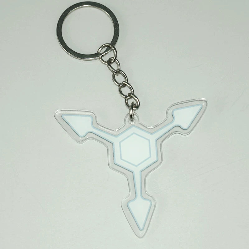 Murder Drones Absolute Solver Acrylic Keychains - MD Uzi (Purple), Cyn (Yellow) & Doll (Red) Inspired Charms - Multi-Color AS Symbol Bag Pendants - Indie Animation Fan Collectibles