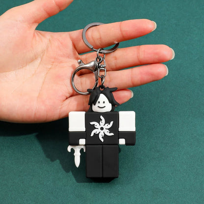 Forsaken Chance Roblox Hacker Myth Keychains - Team c00lkid & Bluudud 3D Silicone Charms - Retro Roblox Creepypasta Avatars - Blocky Aesthetic Bag Accessories for Fans