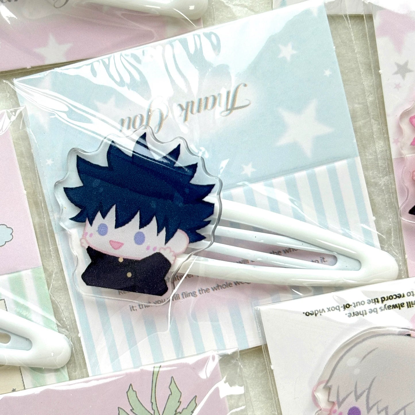 Jujutsu Kaisen Chibi Hair Clips - Pastel Sorcerer Side Bangs Barrette 6-Piece Set