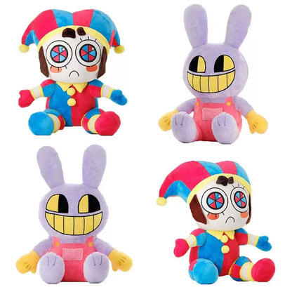The Amazing Digital Circus Plush Toys - Soft Pomni Jester & Jax Rabbit Stuffed Animals - Cuddly Fan Merch for All Ages