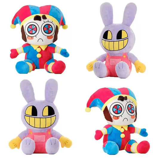 The Amazing Digital Circus Plush Toys - Soft Pomni Jester & Jax Rabbit Stuffed Animals - Cuddly Fan Merch for All Ages