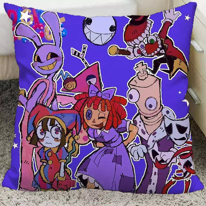 The Amazing Digital Circus Throw Pillow Cases - TADC Pomni & Jax Decorative Cushion Covers - Soft HD Print Pillowcases for Sofa & Bedroom Decor - Multiple Styles