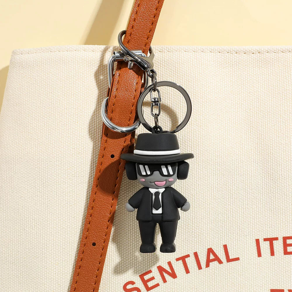 Forsaken Chance Roblox Hacker Myth Keychains - Team c00lkid & Bluudud 3D Silicone Charms - Retro Roblox Creepypasta Avatars - Blocky Aesthetic Bag Accessories for Fans