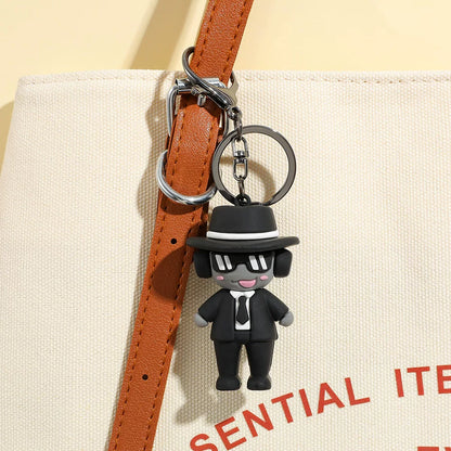 Forsaken Chance Roblox Hacker Myth Keychains - Team c00lkid & Bluudud 3D Silicone Charms - Retro Roblox Creepypasta Avatars - Blocky Aesthetic Bag Accessories for Fans