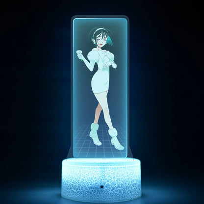 Alien Stage 3D LED Illusion Night Light - 16-Color Remote Control Acrylic Lamp - ALNST Till Mizi Ivan Stage Performance & Cute Onesie Desk Mascot