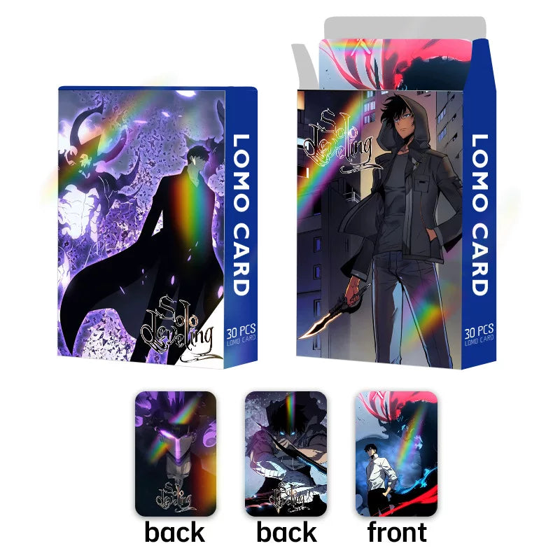 Solo Leveling Laser LOMO Cards - 30Pcs Shadow Monarch Set