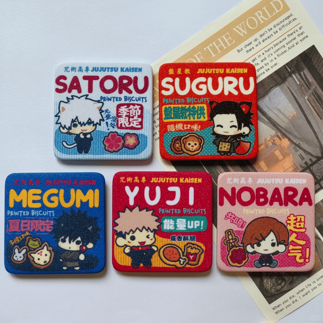 Jujutsu Kaisen Retro Biscuit Tin Badge - Chibi Sorcerer Snack Pack Pin