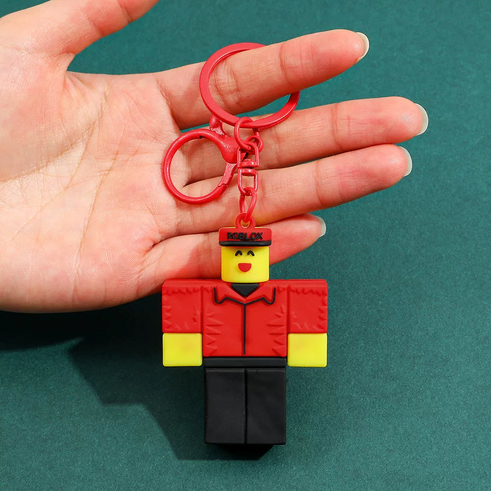 Forsaken Chance Roblox Hacker Myth Keychains - Team c00lkid & Bluudud 3D Silicone Charms - Retro Roblox Creepypasta Avatars - Blocky Aesthetic Bag Accessories for Fans
