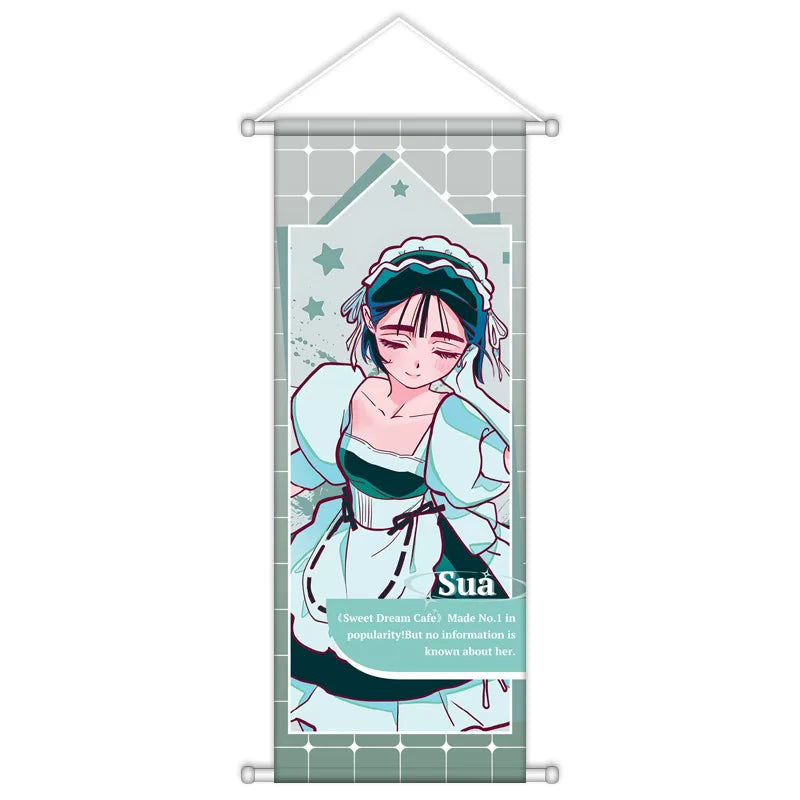 Alien Stage Sweet Dream Cafe AU Wall Scroll - Premium Satin Fabric Fabric Hanging Banner - ALNST Ivan Hyuna Luka Aesthetic Studio Poster