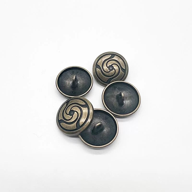 Jujutsu Kaisen Jujutsu High School Swirl Button Set - 5Pcs Antique Bronze Cosplay Replica