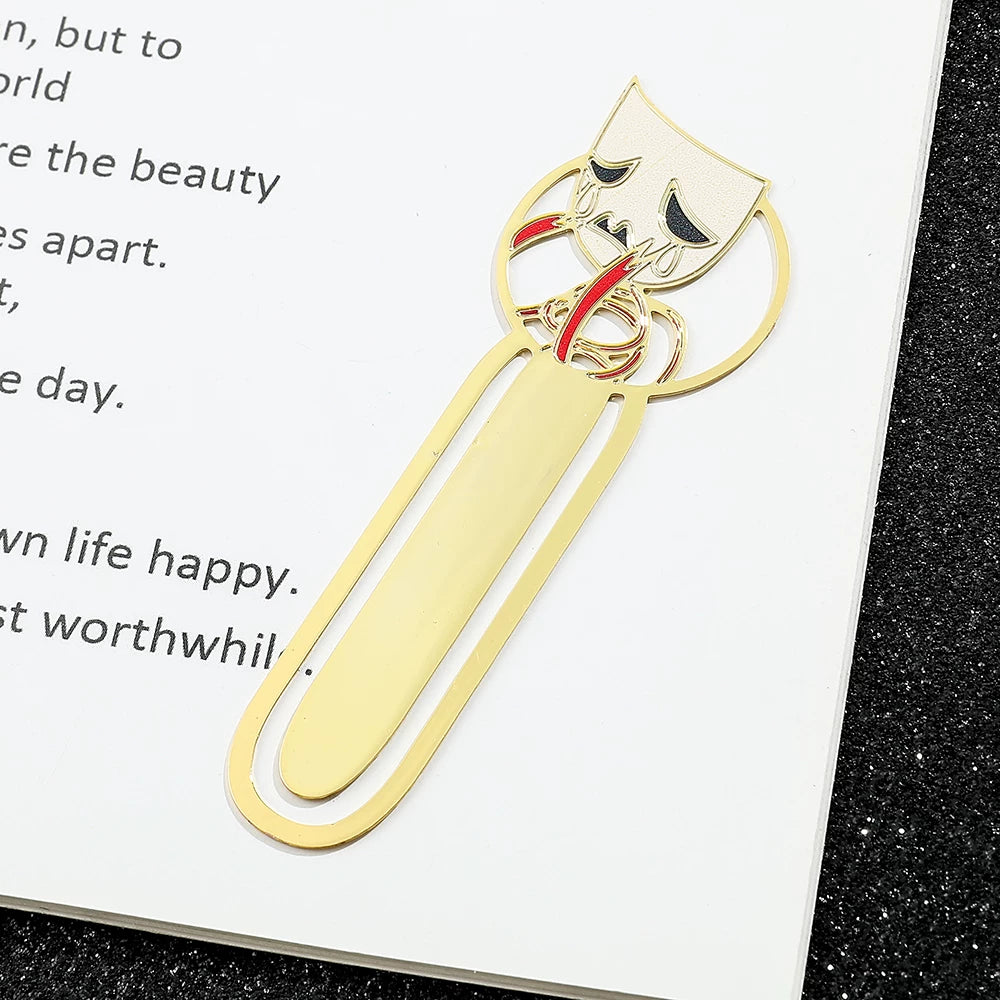 The Amazing Digital Circus Metal Bookmarks - TADC Enamel Page Clips - Jax, Pomni & Caine Gold-Tone Book Markers - Reading Accessories for Students & Bookworms