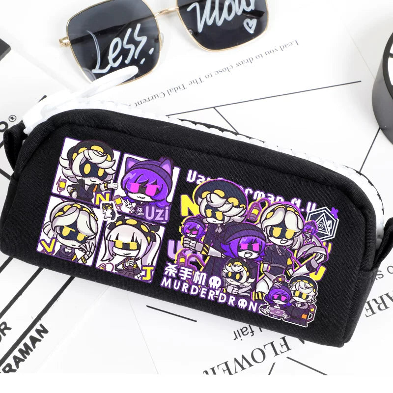 Murder Drones Large Capacity Pencil Case - TADC Uzi, Serial Designation N, V, J Stationery Bag - Cute Anime Pen Pouch for School & Travel - Indie Animation Fan Gift