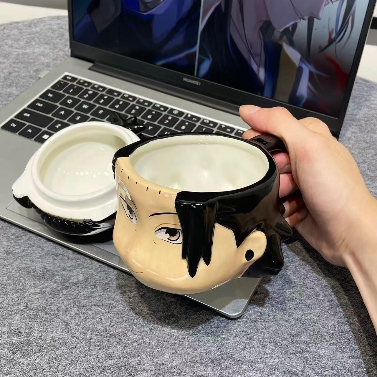 Jujutsu Kaisen Gojo Satoru & Suguru Geto Hand-Painted Ceramic Mug – Anime Coffee Cup, Collectible Gift for Fans