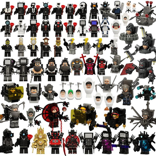 Toilet Man vs Camera Man Mini Figure Set – Titan Speaker Man & TV Man Building Block Toy, Assembly Collectible Model