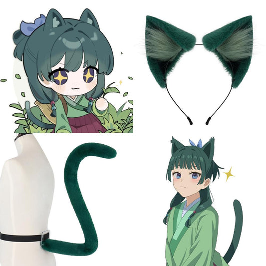 The Apothecary Diaries Inspired Cat Ear Headband – Cute Lolita Cosplay Hair Accessory for Anime Conventions & Maid Outfits