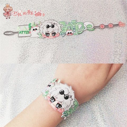 Jujutsu Kaisen Chibi Embroidered Bracelet - Sorcerer Adjustable Wristband