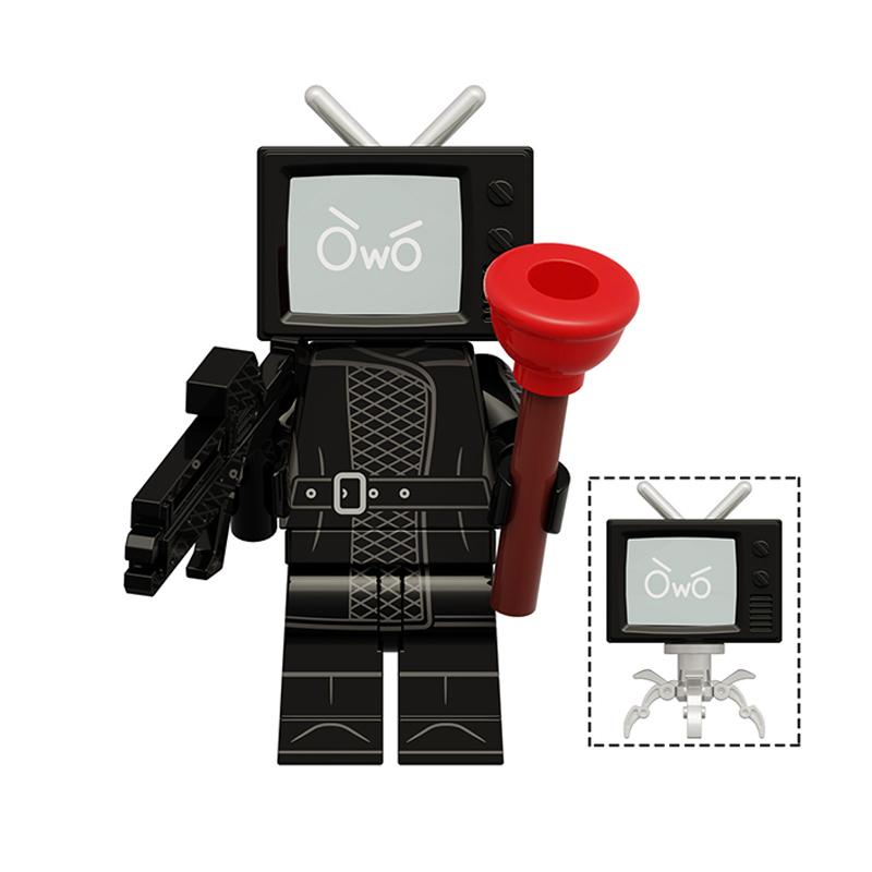 Toilet Man vs Camera Man Mini Figure Set – Titan Speaker Man & TV Man Building Block Toy, Assembly Collectible Model