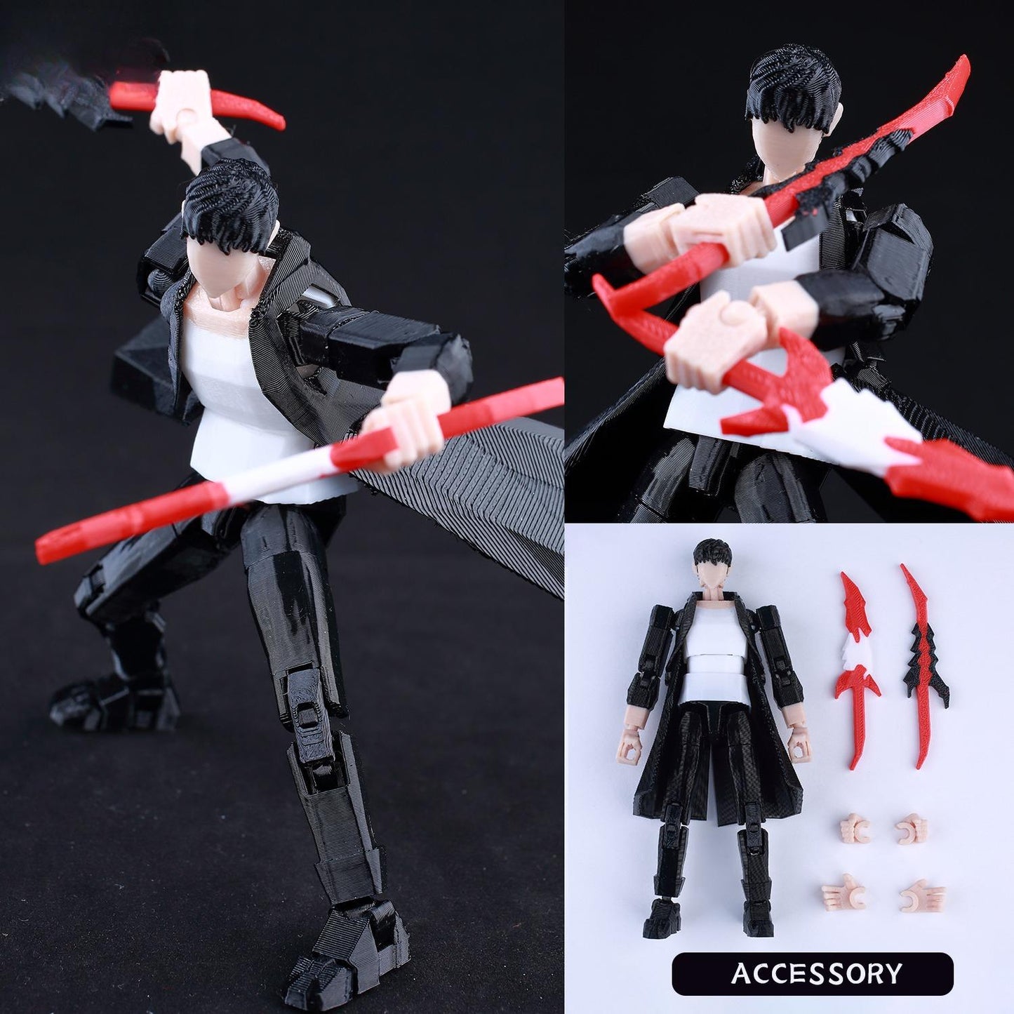 3D Printed Multi-Jointed Action Figure – Demon SlayerTanjiro Inspired Poseable Anime Model, Movable Collectible Gift