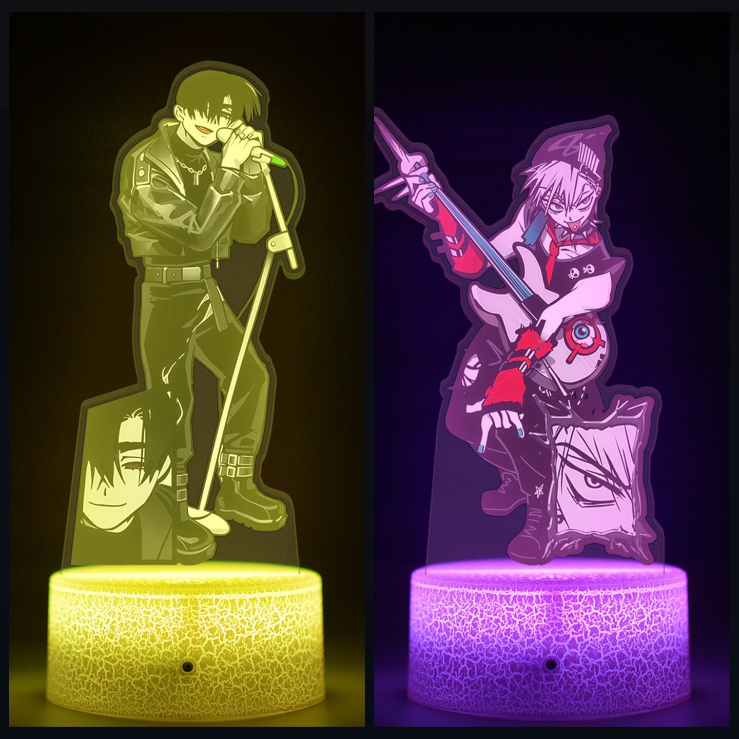 Alien Stage 3D LED Illusion Night Light - 16-Color Remote Control Acrylic Lamp - ALNST Till Mizi Ivan Stage Performance & Cute Onesie Desk Mascot