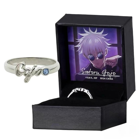 Jujutsu Kaisen JJK Gojo Satoru Ring, Geto Suguru, Shoko, Toji Fushiguro Adjustable Open Ring – Twin Bonds, Blue-Eyed Sorcerer Anime Couple Jewelry