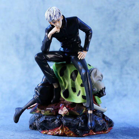 Satoru Gojo Unlimited Void Force Sitting Pose Statue – Boxed Anime Collectible Figure Gift