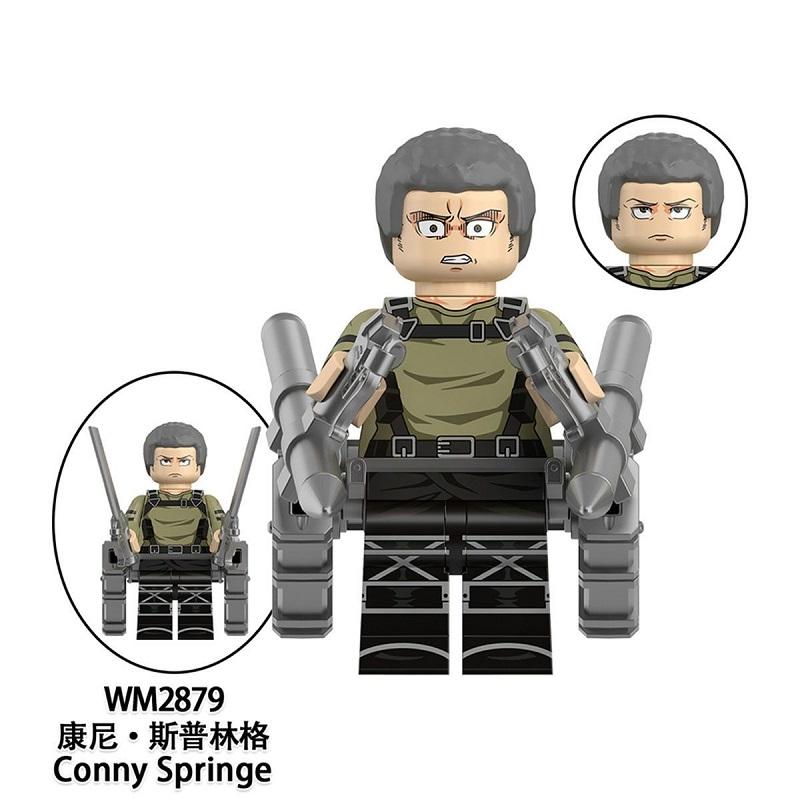 Scout Regiment Brick Minifigure Set – Mikasa, Levi, Armin & Hange Giant Hunter Building Blocks, Anime Gift