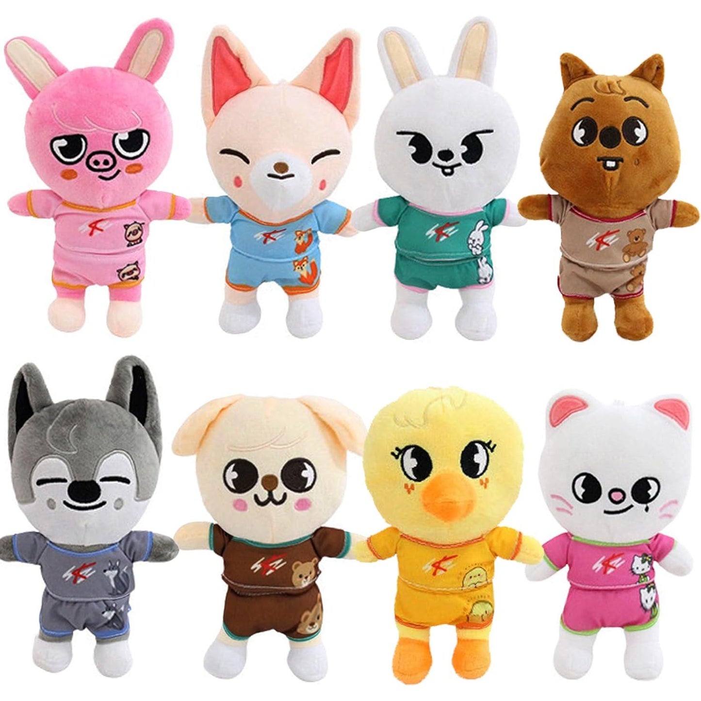 8 PCS Skzoo Plushies Stray Kids Plush Toys Set 8 Inches Cute Stuffed Animals Toy Stray Kids Ideas for Fans Boys and Girls