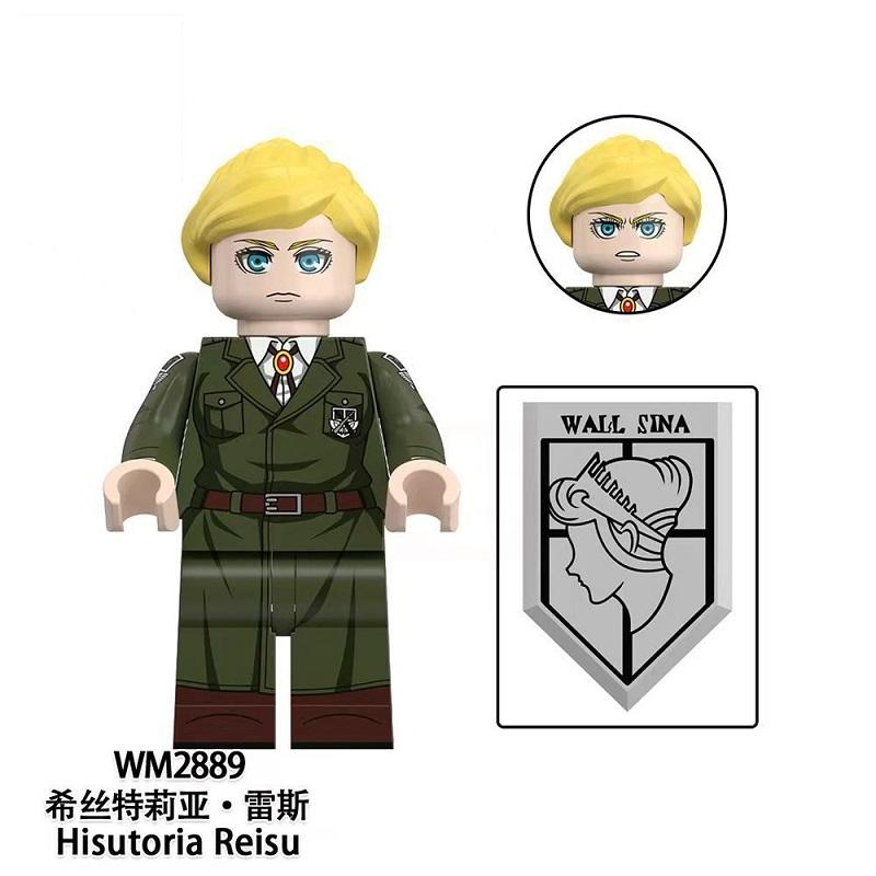 Scout Regiment Brick Minifigure Set – Mikasa, Levi, Armin & Hange Giant Hunter Building Blocks, Anime Gift