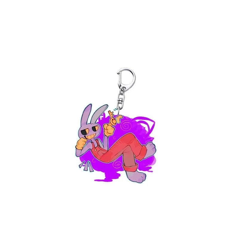 The Amazing Digital Circus Fanart Acrylic Keychains - TADC Pomni Jax Ragatha Kinger Charms - Unique Hand-Drawn Aesthetic Bag Accessories - 6 Styles