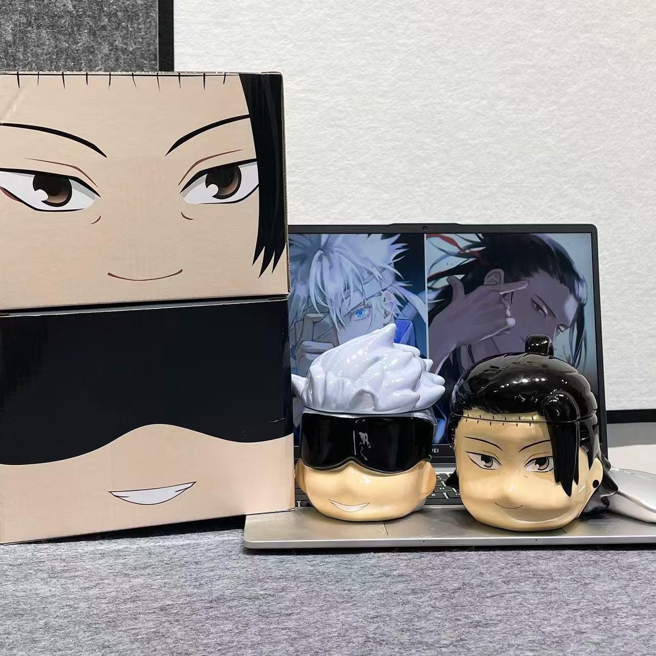 Jujutsu Kaisen Gojo Satoru & Suguru Geto Hand-Painted Ceramic Mug – Anime Coffee Cup, Collectible Gift for Fans