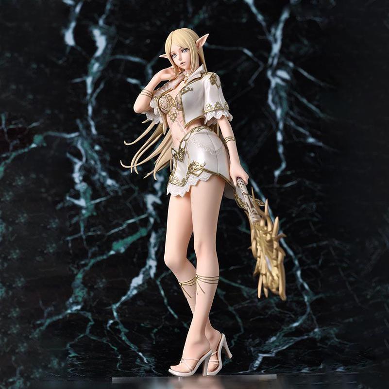 White Elf Sorceress 1/7 Scale Figure – Fantasy Game Girl Statue, Desktop Display Model, Collectible Gift