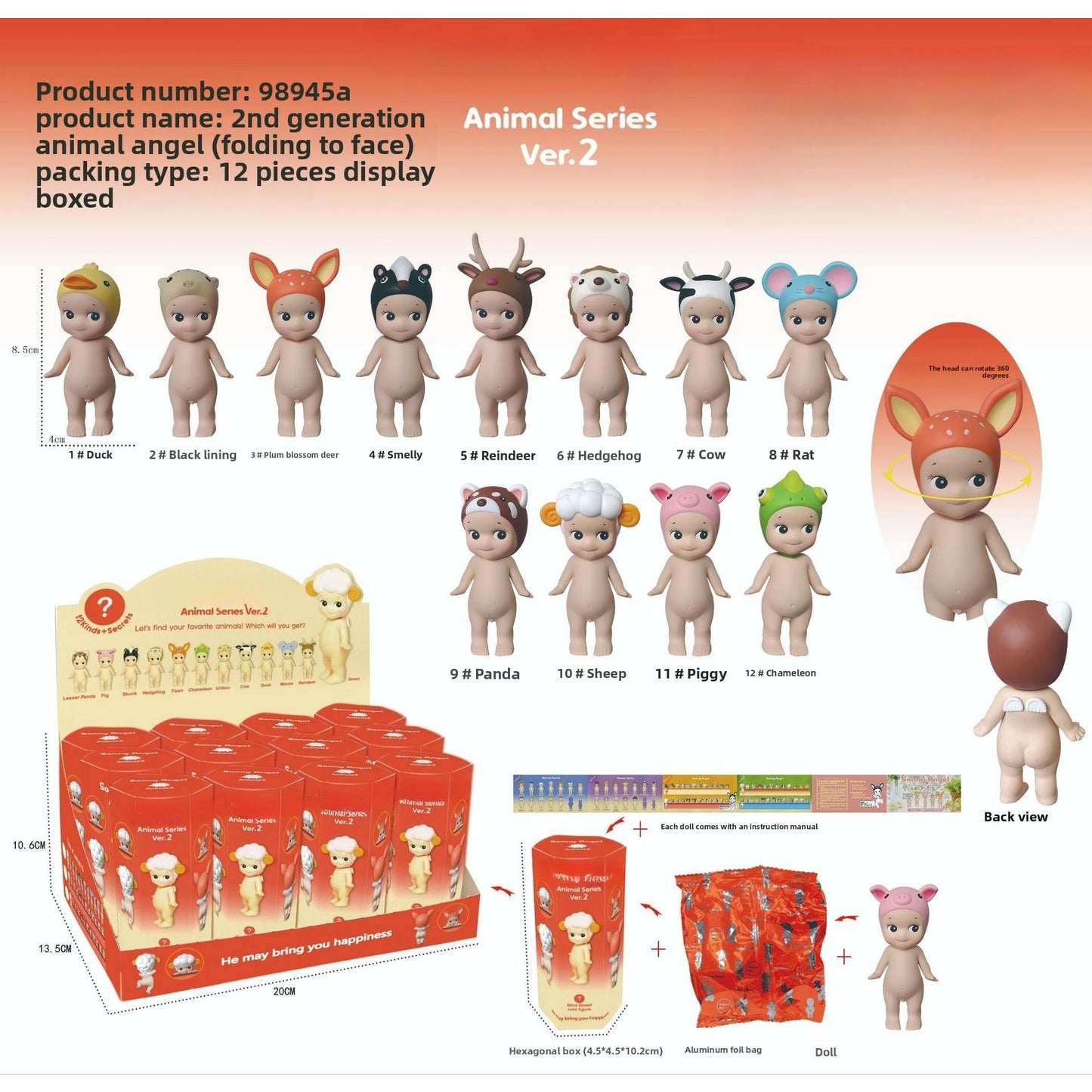 Angel Resting Pose Blind Box – Sonny Bug's Word Series,Kawaii Desk Decor Figure,Cute Cupid Desk Ornament & Phone Decoration Anime-Style Collectible Figure Toy Gift