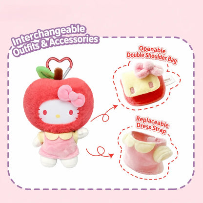 Limited Edition Hello Kitty Fruity Orchard Blind Box - Vinyl Face Plush Doll Keychain - Interchangeable Dress Up Toy Surprise Mystery Box Kawaii Bag Charm Pendant Gift